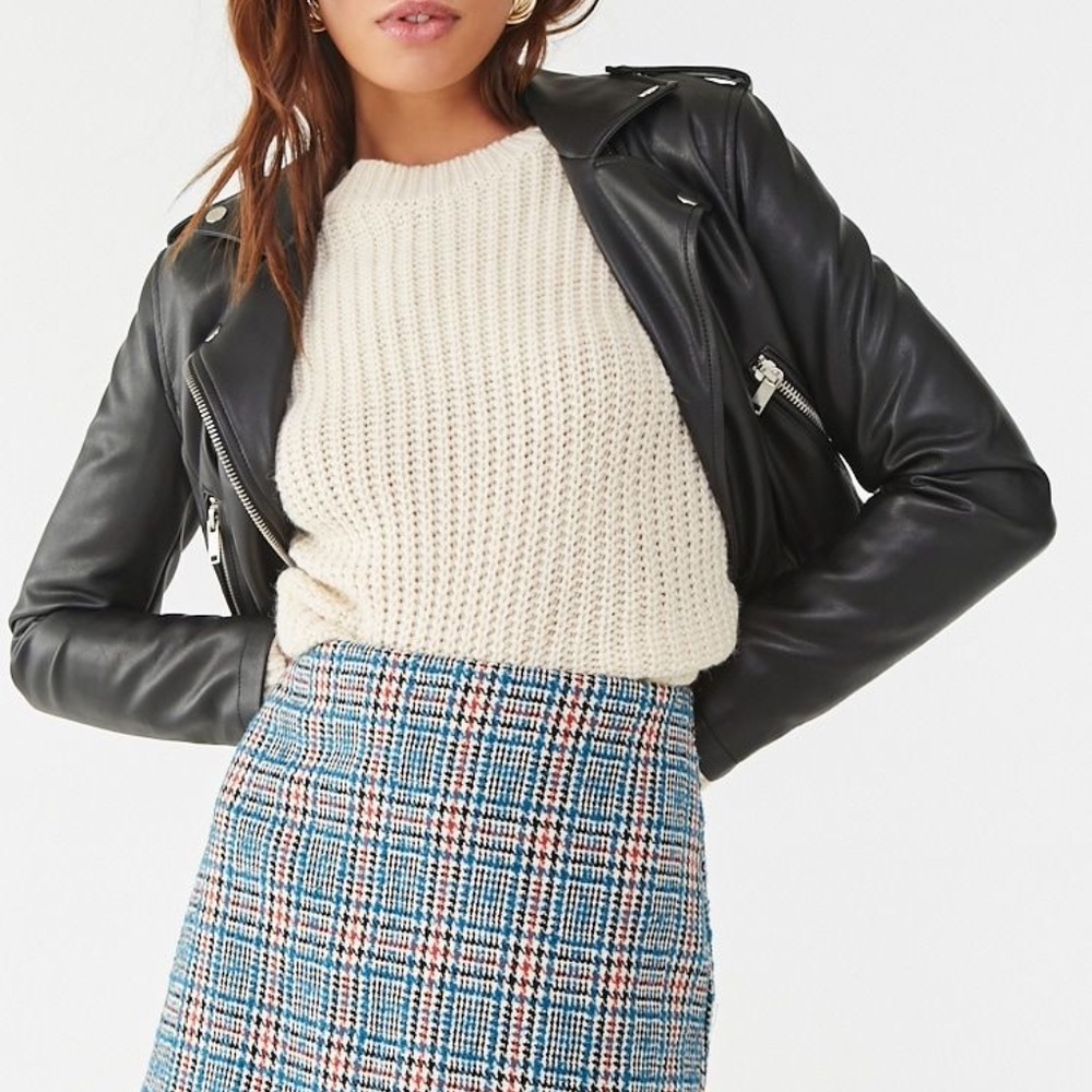 Forever 21 Tweed Glen Plaid Mini Skirt